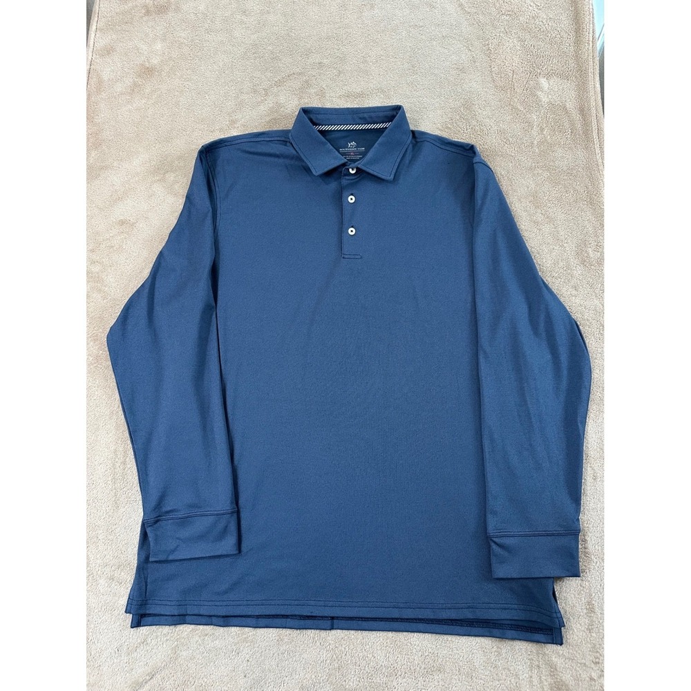 Southern Tide polo shirt Mens size XL Blue Performance Stretch Long sleeve EUC
